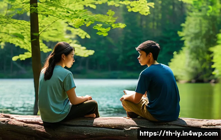 생태적 자아 형성을 위한 자기 반성 기법 - **Prompt 1: Serene Self-Reflection in Nature**
    A tranquil scene depicting a young adult, gender-...