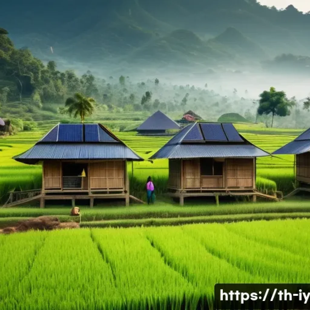 생태적 자아의 발달 단계 이해하기 - A serene Thai organic farming community in northern Thailand, showing farmers wearing simple, eco-fr...
