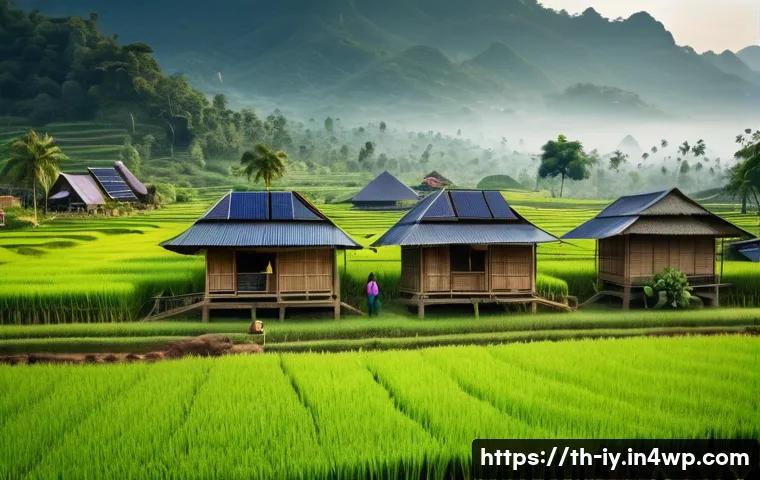 생태적 자아의 발달 단계 이해하기 - A serene Thai organic farming community in northern Thailand, showing farmers wearing simple, eco-fr...