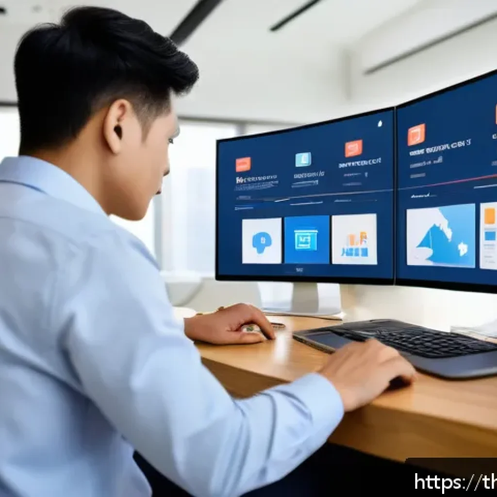 생태적 자아 형성을 위한 피드백 메커니즘 - A modern digital workspace scene showing a diverse group of young Thai professionals interacting wit...