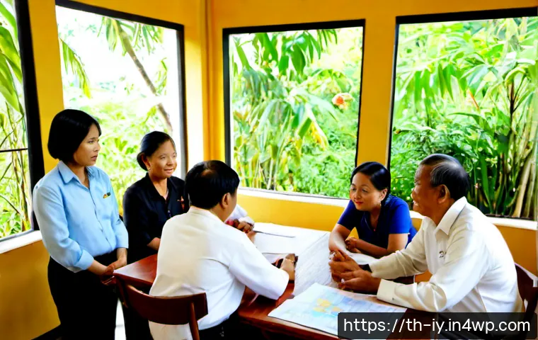 Home 17 생태적 자아 형성을 위한 정책적 제안 - Photorealistic community policy workshop in a bright Thai municipal meeting room, diverse Thai adult...